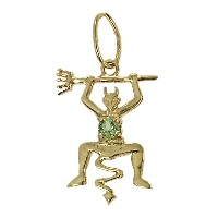 Colgante Oro 1ª Ley 18ct. Olivina Tallada.