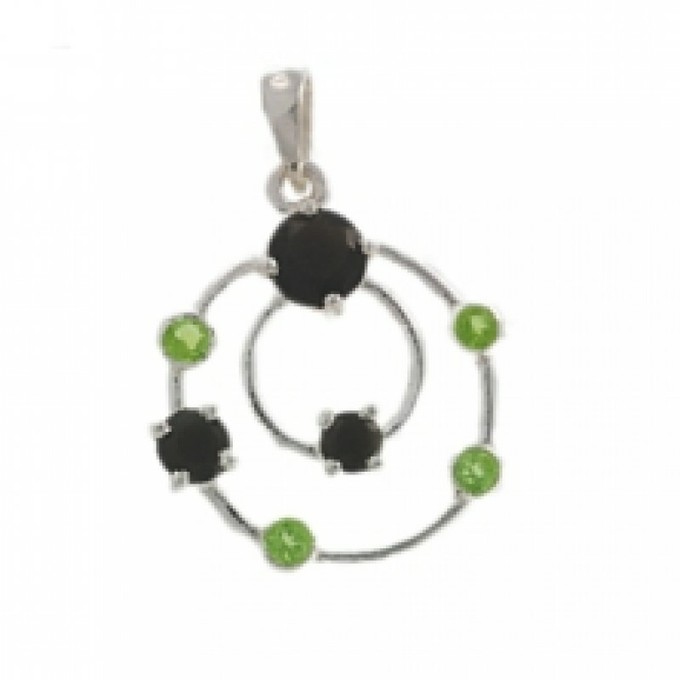 C/ DE PLATA CON OLIVINA Y OBSIDIANA