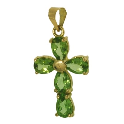 Cruz Oro 1ª Ley 18ct. Olivina
