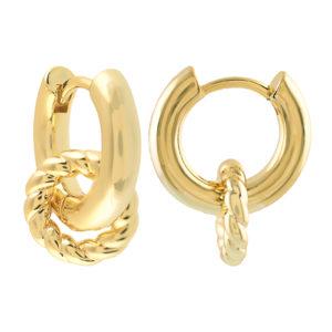 ARO DOBLE CERRADO 18MM CHAPADO ORO