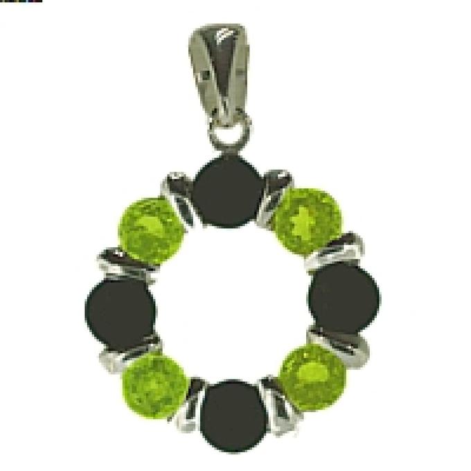 C/PLATA CON OLIVINA/OBSIDIANA