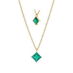 Collar con cristal cuadrado