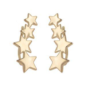 PENDIENTE TREPADORA CON ESTRELLAS CHAPDADO EN ORO COLOR DORADO