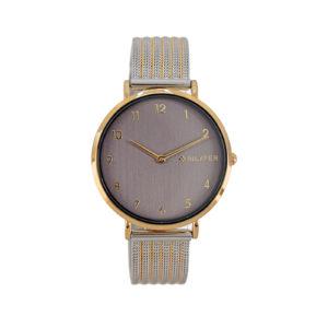 RELOJ CON MALLA BICOLOR ESFERA NEGRA