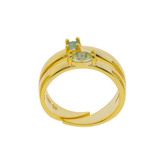 ANILLO UNIVERSAL CON CRISTAL CHAPADO ORO