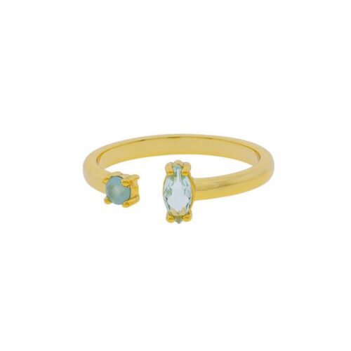 ANILLO TALLA UNIVERSAL CON CRISTAL CHAPADO ORO