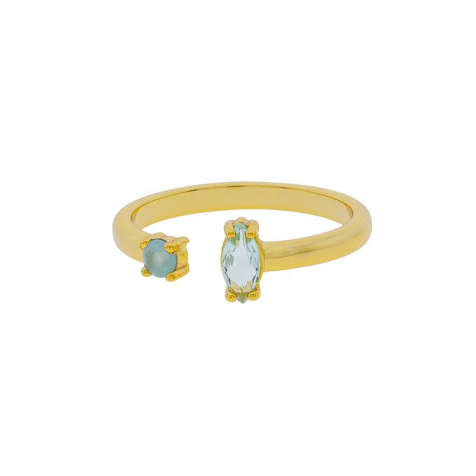 ANILLO TALLA UNIVERSAL CON CRISTAL CHAPADO ORO